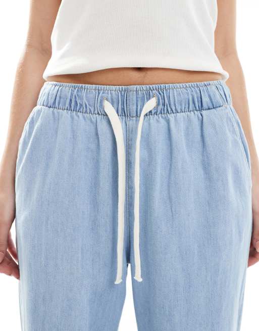 Stradivarius lange Jeanshose in Hellblau, 5 von 5