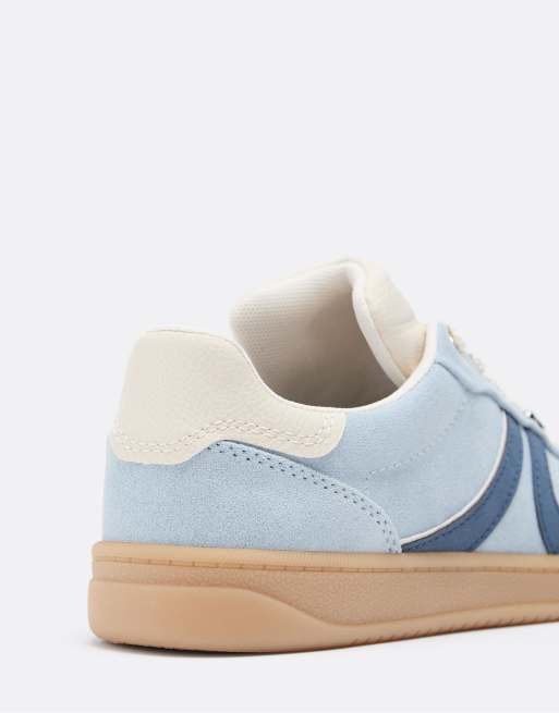 Stradivarius – Lässige Sneaker aus Leder in Blau, 4 von 4