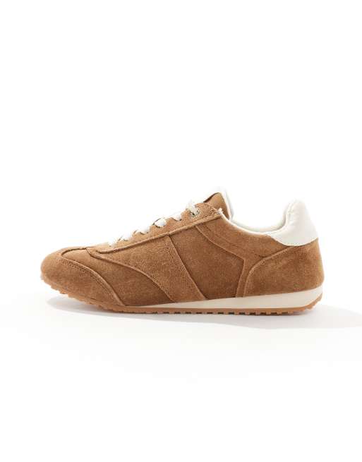 Stradivarius – Lauf-Sneaker aus weichem Leder in Braun, 2 von 5