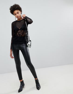 stradivarius leather pants