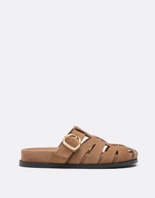  Leather slingback cage sandals 