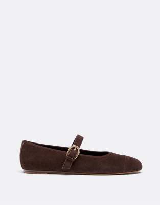  Leather toecap ballerina flats 