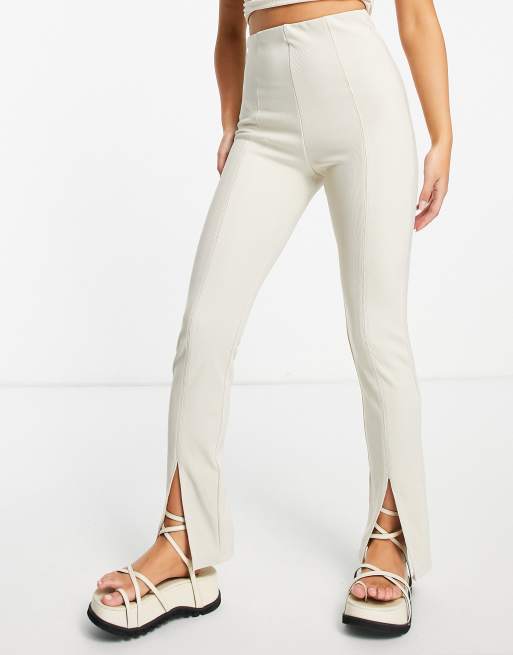 Stradivarius - Legging met split aan de voorkant in camel