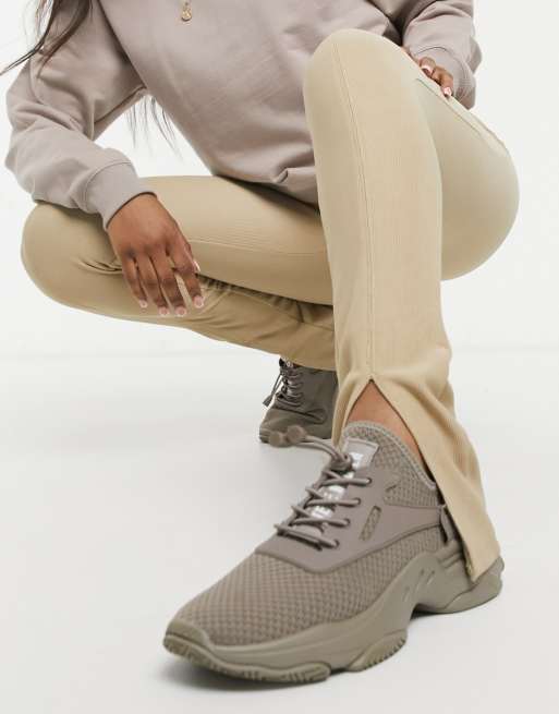 Stradivarius - Legging met split aan de voorkant in camel