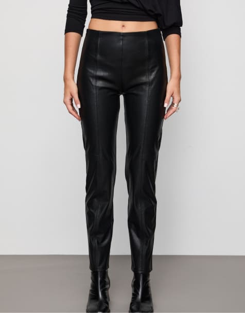 Stradivarius - Leggings imitation cuir - Noir - view 1