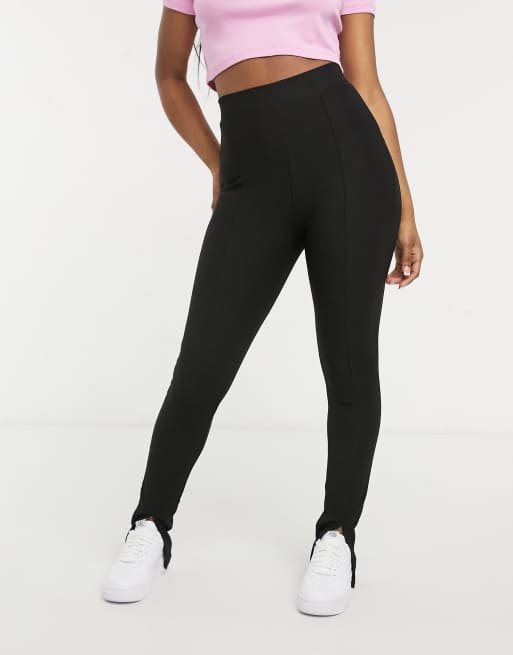 Leggings mit Schlitz - Schwarz - Ladies