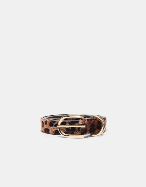 Stradivarius Leopard print belt in brown - view 1