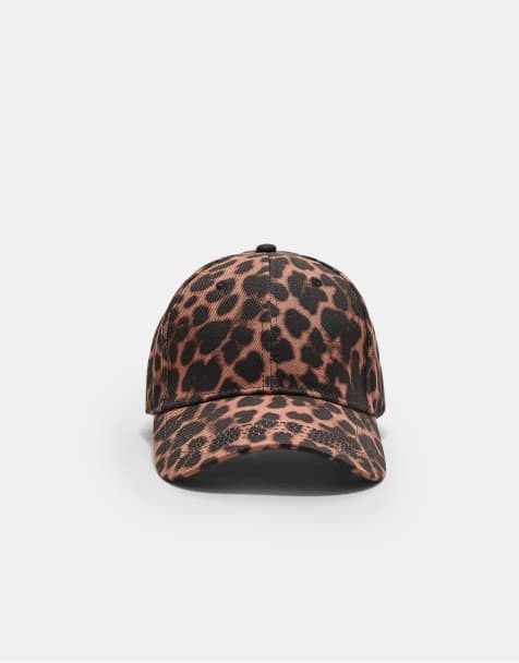 Stradivarius Leopard print cap in brown - view 1