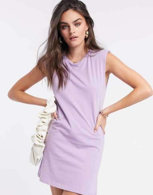 Stradivarius Lila Kleid Mit Schulterpolstern Asos