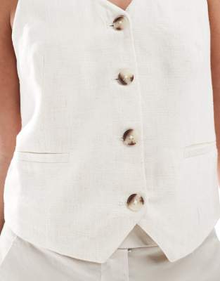 Stradivarius Crinkle Vest In Stone-neutral In Neutral