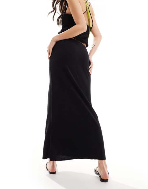Linen Skirt Outfit Black Slip Skirt Midi Shop The Slip Skirt