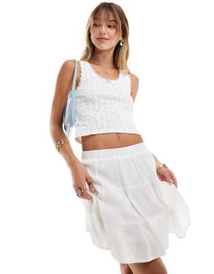 【Anyone more】Light Unbalance Tiered Mini Skirt 206493615-2