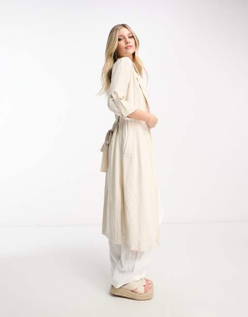 Long linen hotsell coat dress