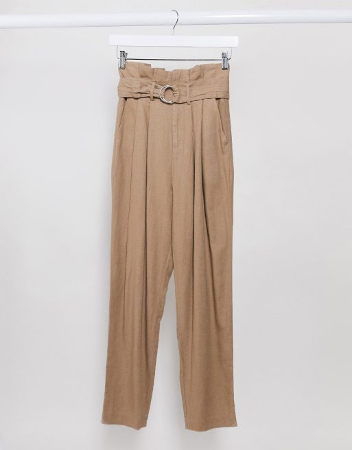 Get In Linen Paperbag Pants