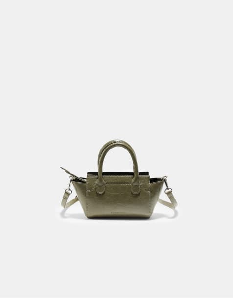 Stradivarius liten axelremsväska i khaki - view 1