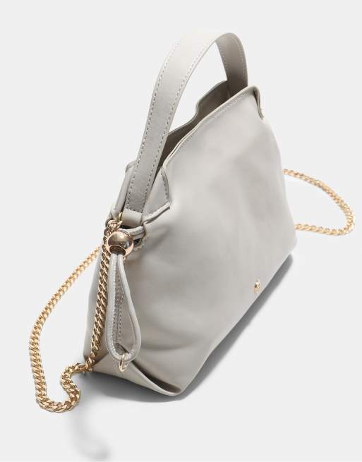 Stradivarius liten crossbody-väska med rynkade detaljer i naturvit, 3 av 4