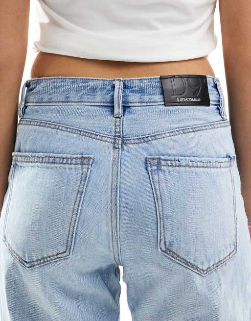 Stradivarius – Ljusblå pösiga dad jeans i 90-talsstil, 4 av 5