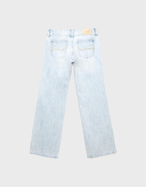 Stradivarius – Ljusblekta jeans med raka ben, låg midja och hamrat midjeband, 7 av 7