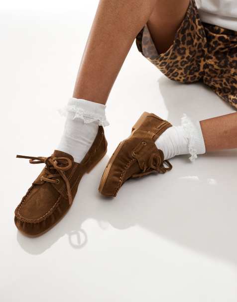 Stradivarius – Loafer aus Wildleder in Braun - view 1
