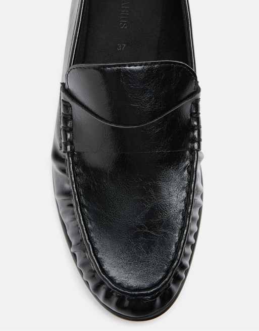 Stradivarius Loafer in Lederoptik in Schwarz, 4 von 5