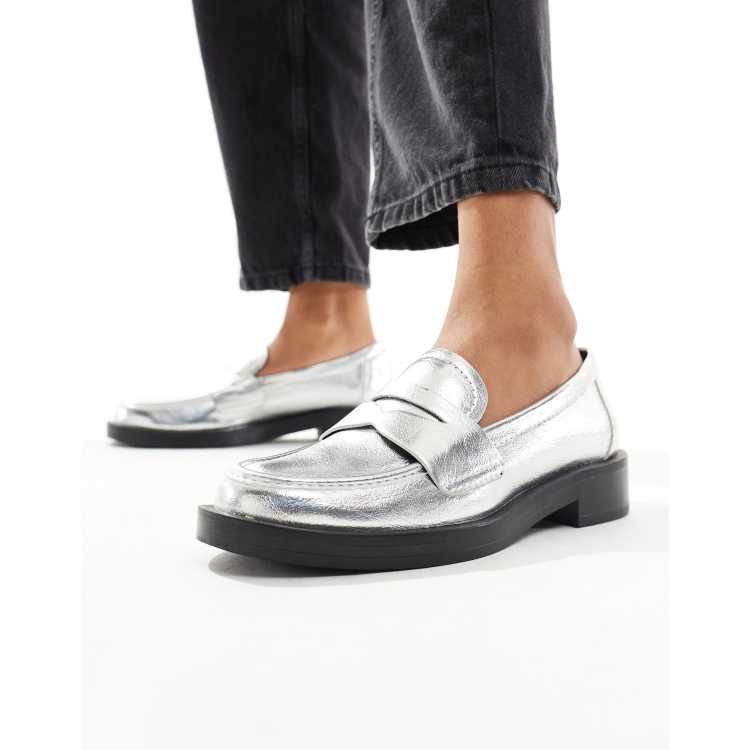 Silver loafers online