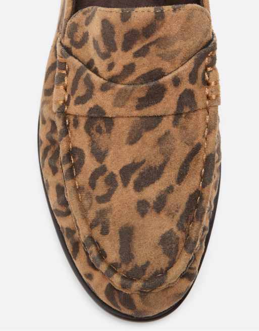 Stradivarius loafers med djurmönster i kombinerat material, 3 av 4