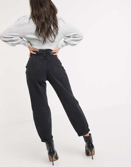 Stradivarius – Lockere Jeans in Schwarz, 3 von 4