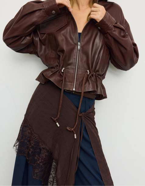 Stradivarius Long check pareo in brown - view 1