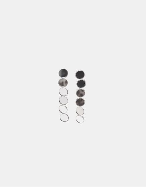 Stradivarius Long circles earring in grey - view 1