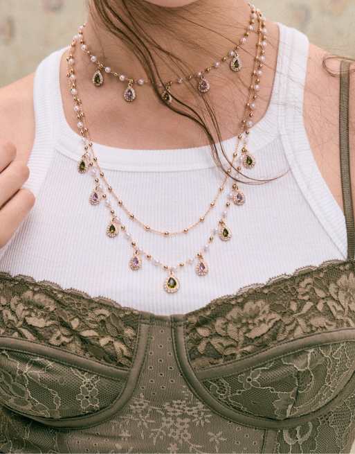 Stradivarius long collier multi-breloques doré, 3 de 4