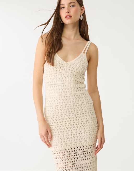 stradivarius crochet dress Strappy crochet dress - Women's fashion