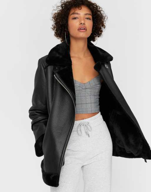 Aviator jacket long sale