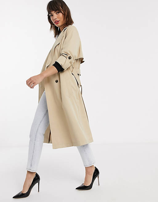 discount 57% WOMEN FASHION Coats Trench coat Elegant Stradivarius Trench coat Beige L 