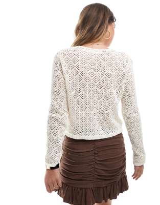 STRADIVARIUS LONG SLEEVE FINE KNIT CARDIGAN