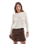 [Stradivarius] Stradivarius long sleeve fine knitted cardigan in beige-Neutral S BEIGE