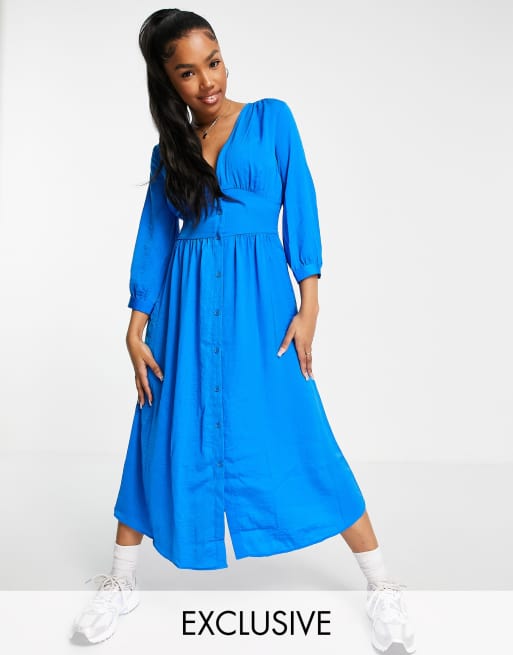 Satin midi outlet dress long sleeve