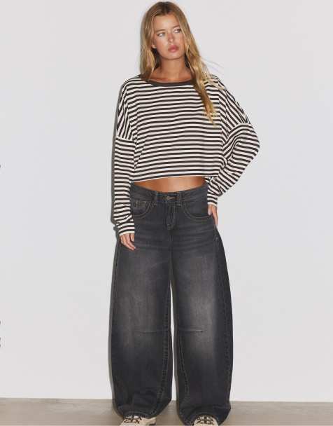Stradivarius Long sleeve t-shirt in brown - view 1