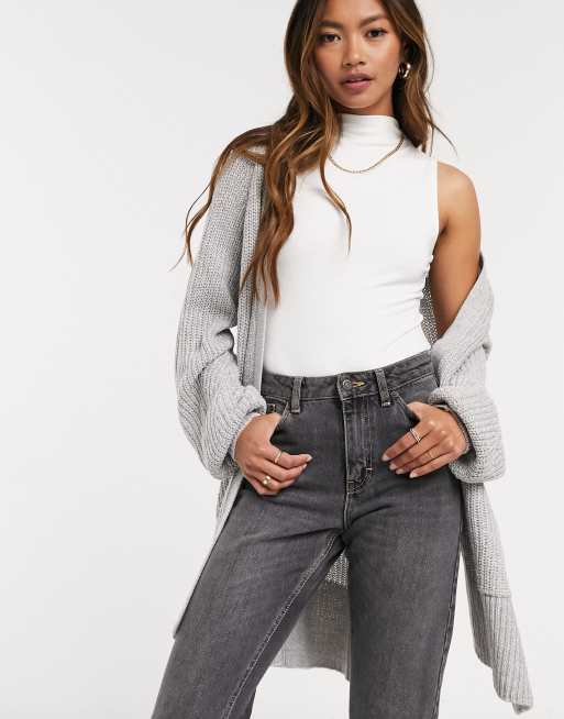 Asos long hot sale grey cardigan