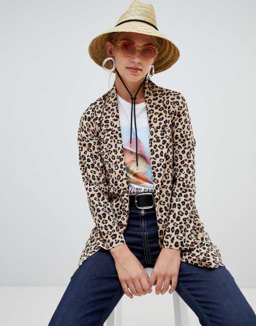 Long shop leopard blazer