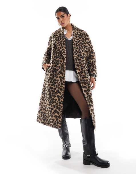 Stradivarius - Longline-frakke med leopardprint - view 1