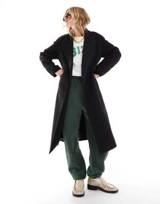 Stradivarius Longline Tailored Jacket In Black