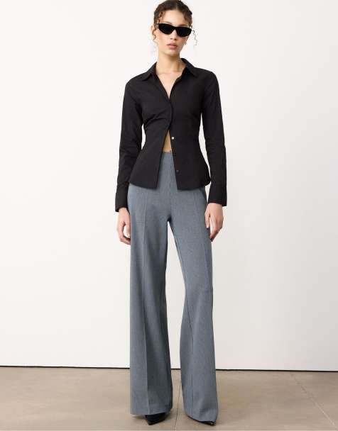 Stradivarius Loose-fitting smart trousers in grey - view 1