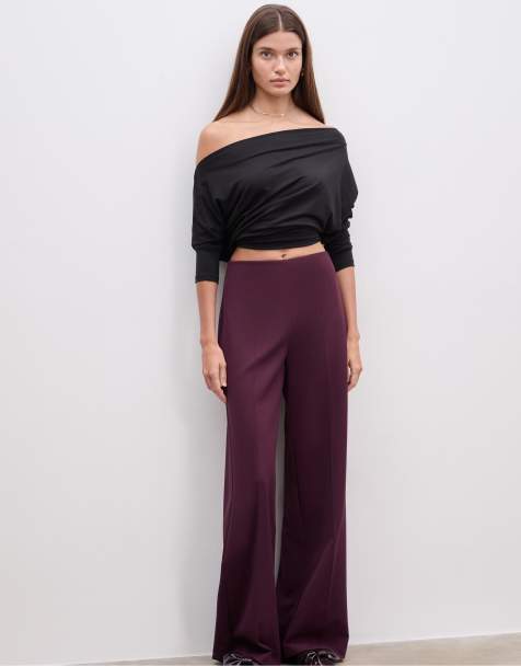 Stradivarius Loose-fitting smart trousers in purple