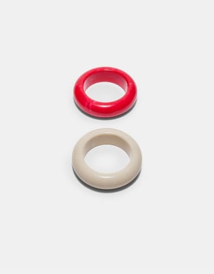 Lot 2 bracelets en acétate - Rouge M
