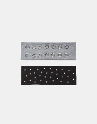 Stradivarius - Lot de 2 bandeaux cloutés - Gris