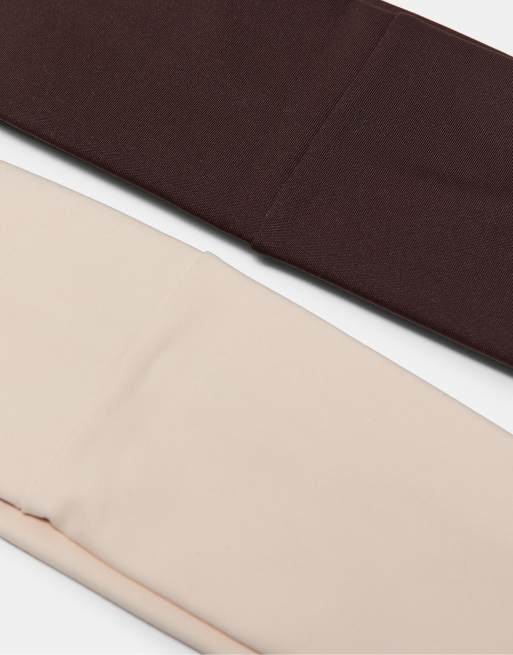 Stradivarius - Lot de 2 bandeaux doux à clous - Marron, 3 de 3