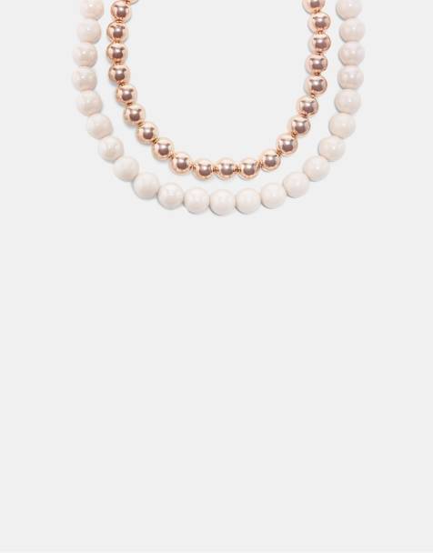 Stradivarius - Lot de 2 colliers de perles - Écru - view 1