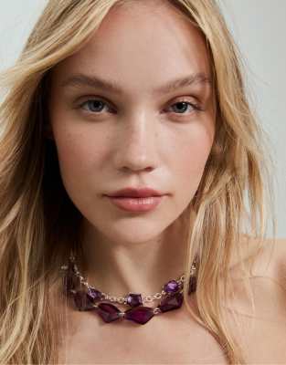 Stradivarius - Lot de 2 colliers de perles - Gris