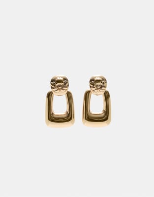Lot de 2 paires de boucles d'oreilles  dtails fleurs - Dor - Stradivarius - Modalova