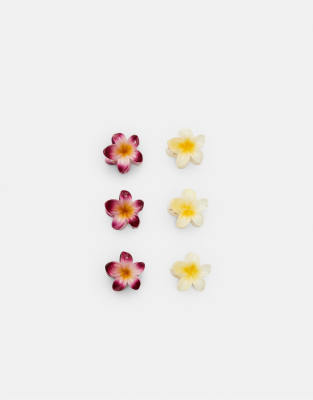 Lot de 6 mini-pinces  cheveux en forme de fleur - ple - Stradivarius - Modalova